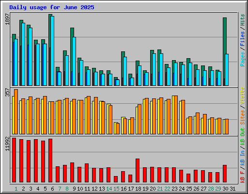 Daily usage for June 2025