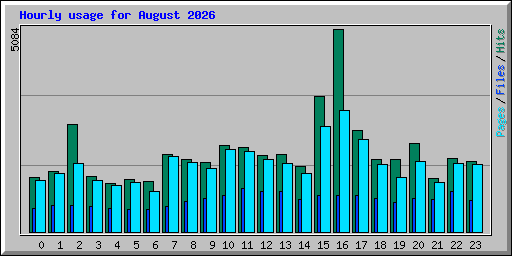 Hourly usage for August 2026