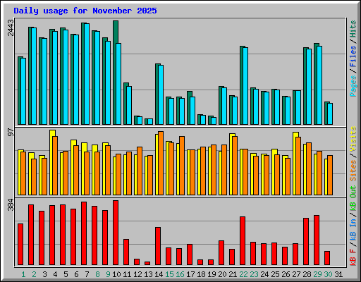 Daily usage for November 2025