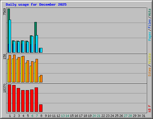 Daily usage for December 2025