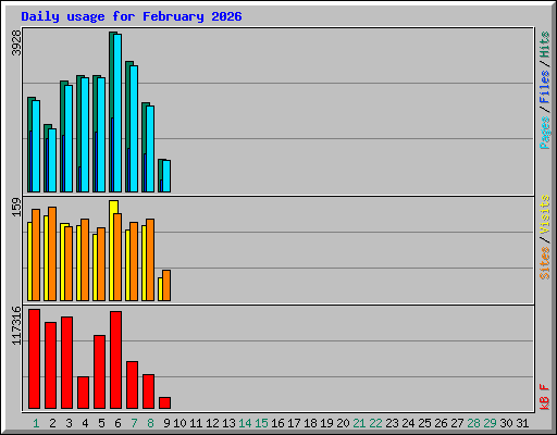 Daily usage for February 2026