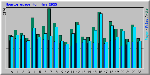 Hourly usage for May 2025