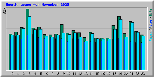 Hourly usage for November 2025