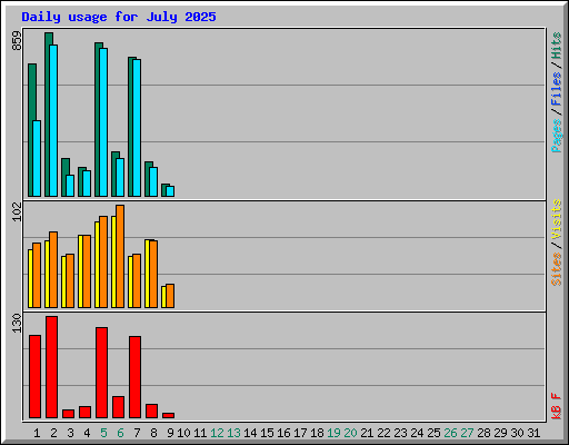 Daily usage for July 2025