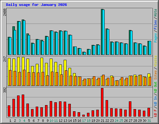 Daily usage for January 2026