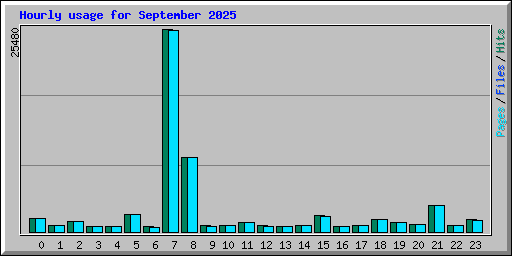 Hourly usage for September 2025